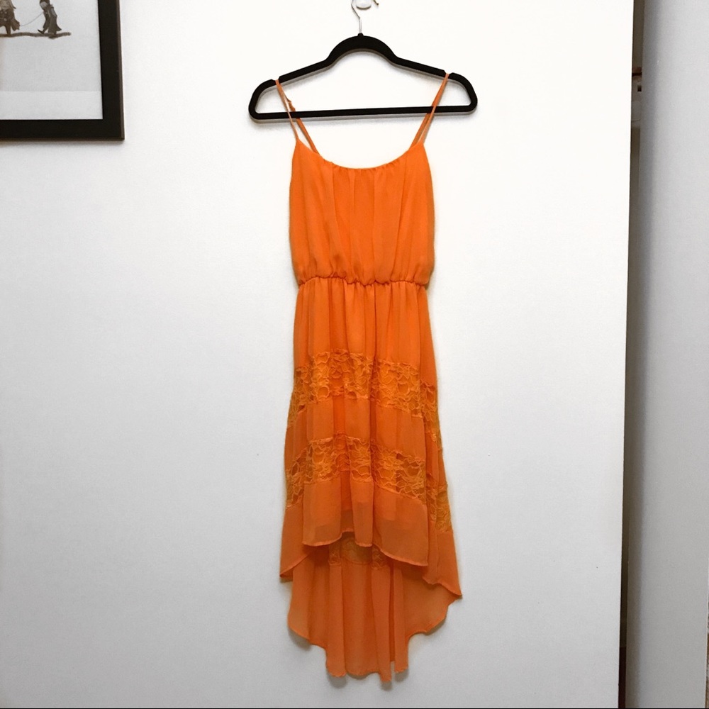Charming Charlie Orange High-Low Dress